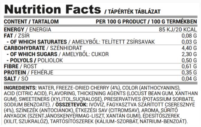 Jelly čerešňového ovocia | Nulový cukor 300 gramov