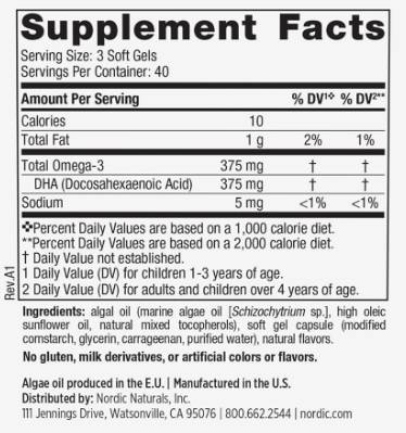 Detský vegetarián DHA 375 mg - 120 žuvacích tabliet
