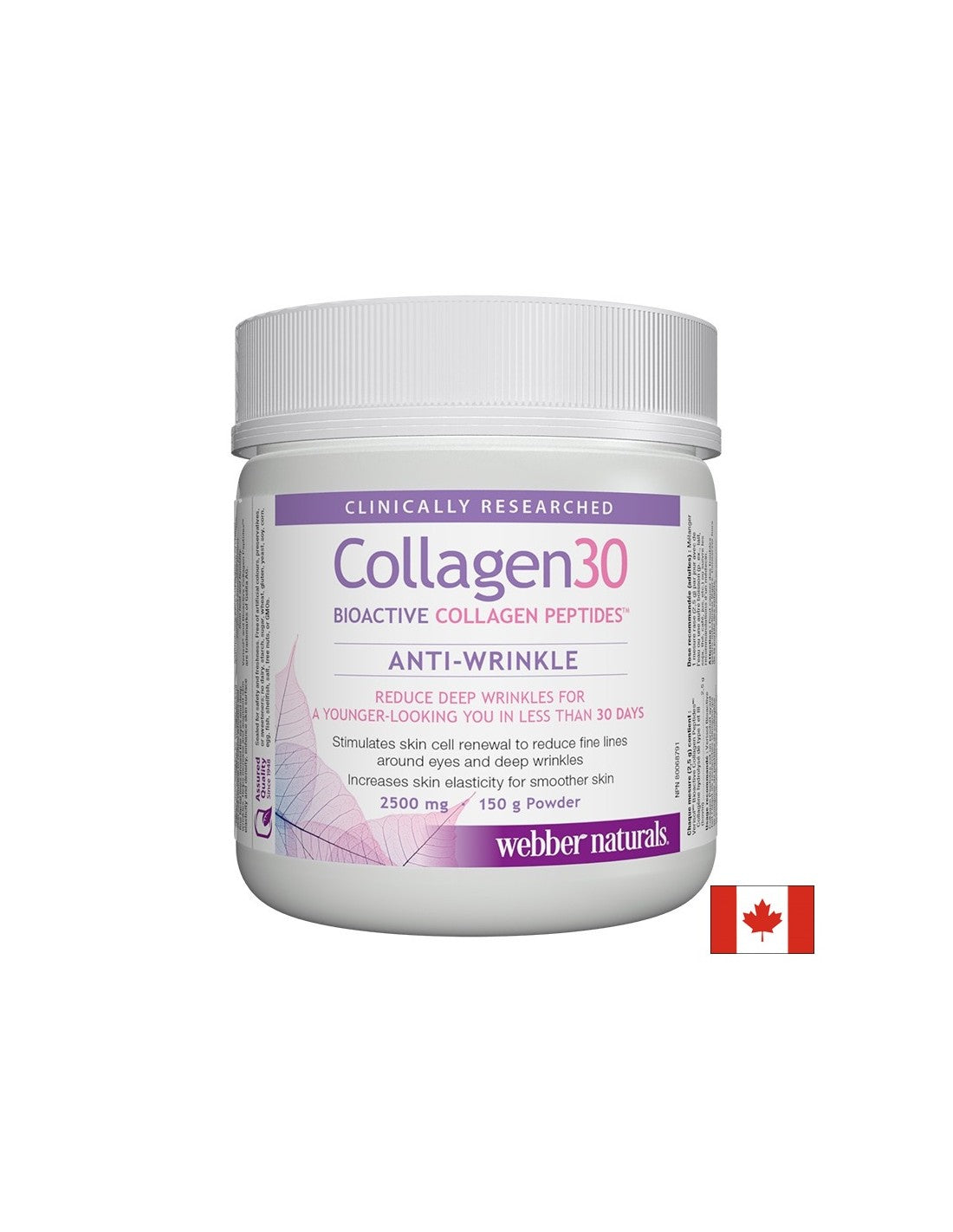 Kolagén 30 bioaktívny kolagén Peptides ™ Anti -vrátenia kolagénu (bioaktívne kolagénové peptidy) 2500 mg, 150 g prášku