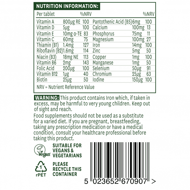 Kompletné viacero vitamínov a minerálov - 90 tabliet