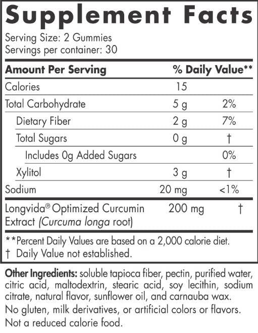 Kurcumínové ďasná 200 mg - 60 Gummies