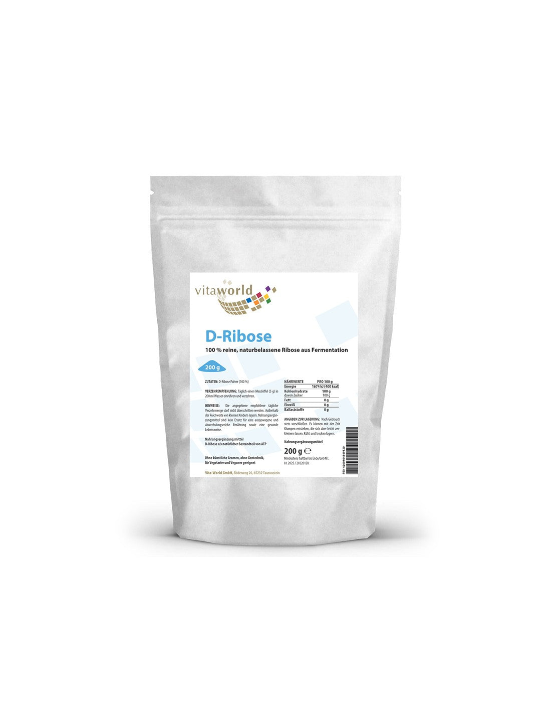 Energy - D -Ribose, 200 g prášku