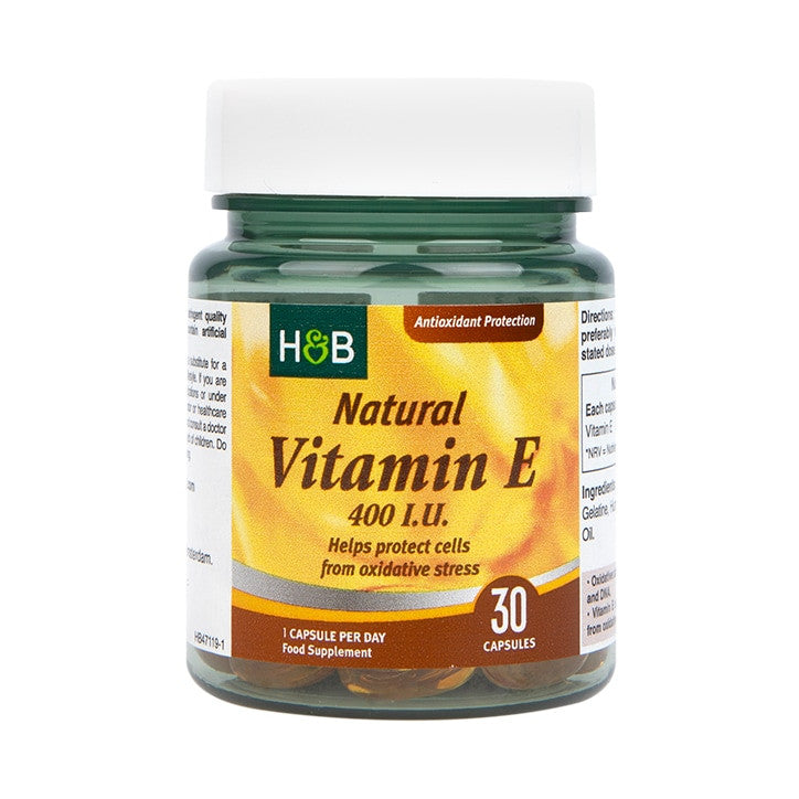 Vitamín E (vitamín E) Prírodný 400 IU 30 kapsuly Holland & Barrett