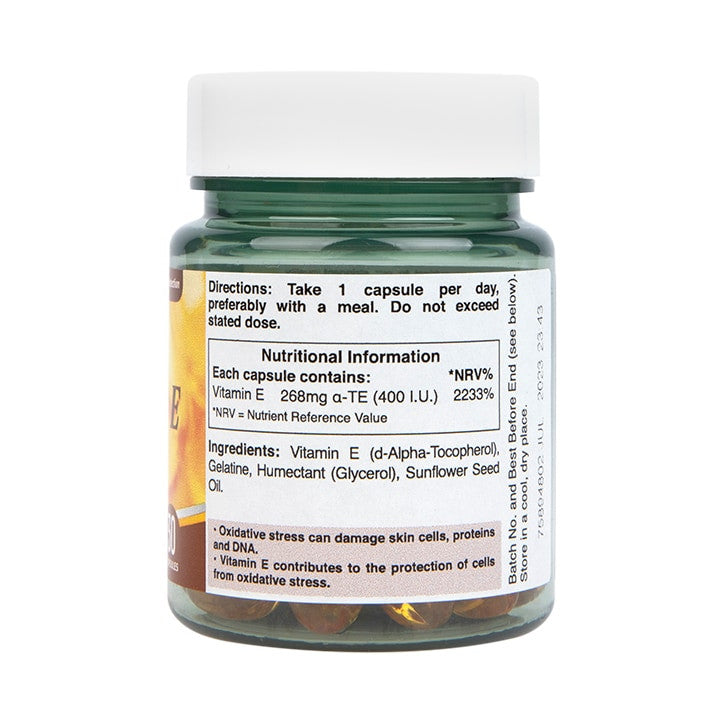 Vitamín E (vitamín E) Prírodný 400 IU 30 kapsuly Holland & Barrett