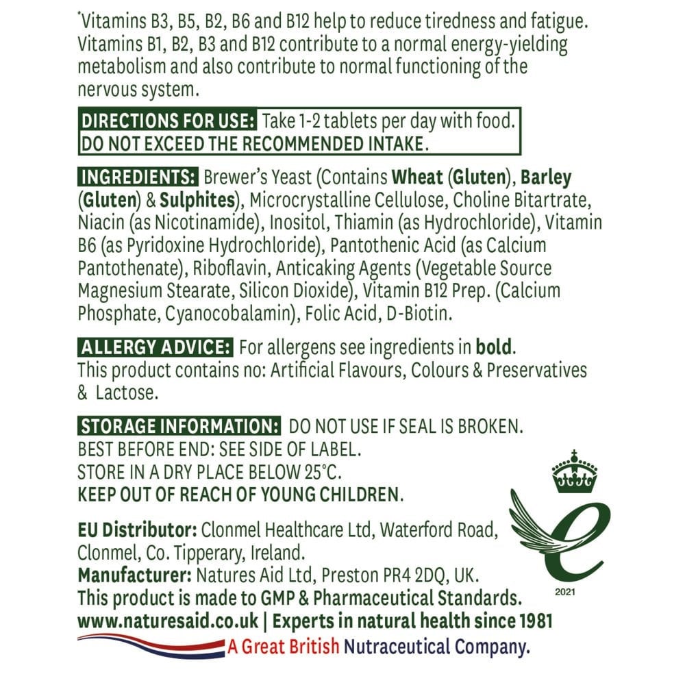 Komplex vitamínu B (komplex vitamínu B) 90 tabliet NaturesAid