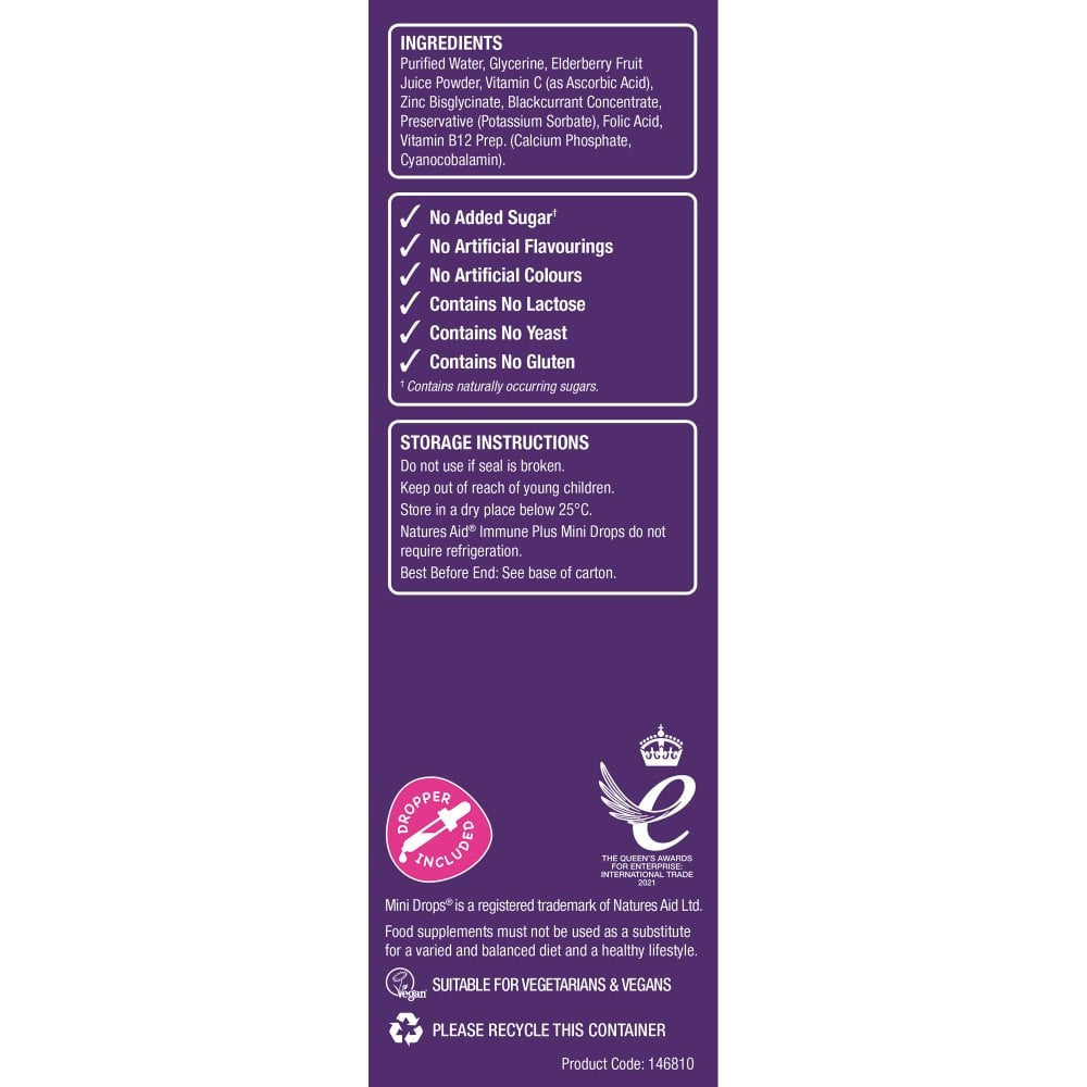Imunitný vzorec s kvapkami pre deti pre deti (Mini Drops Immun Plus) 50 ml Naturesaid