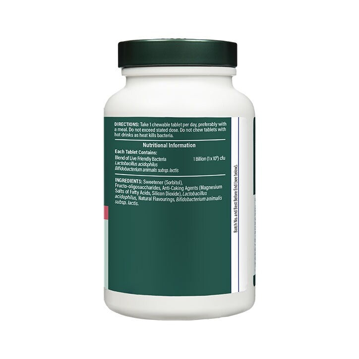 Probiotikum s acidophilus (žuvateľný acidophilus jahody 1 miliardy) 1 miliardy. 120 žuvateľných tabliet Holland & Barrett