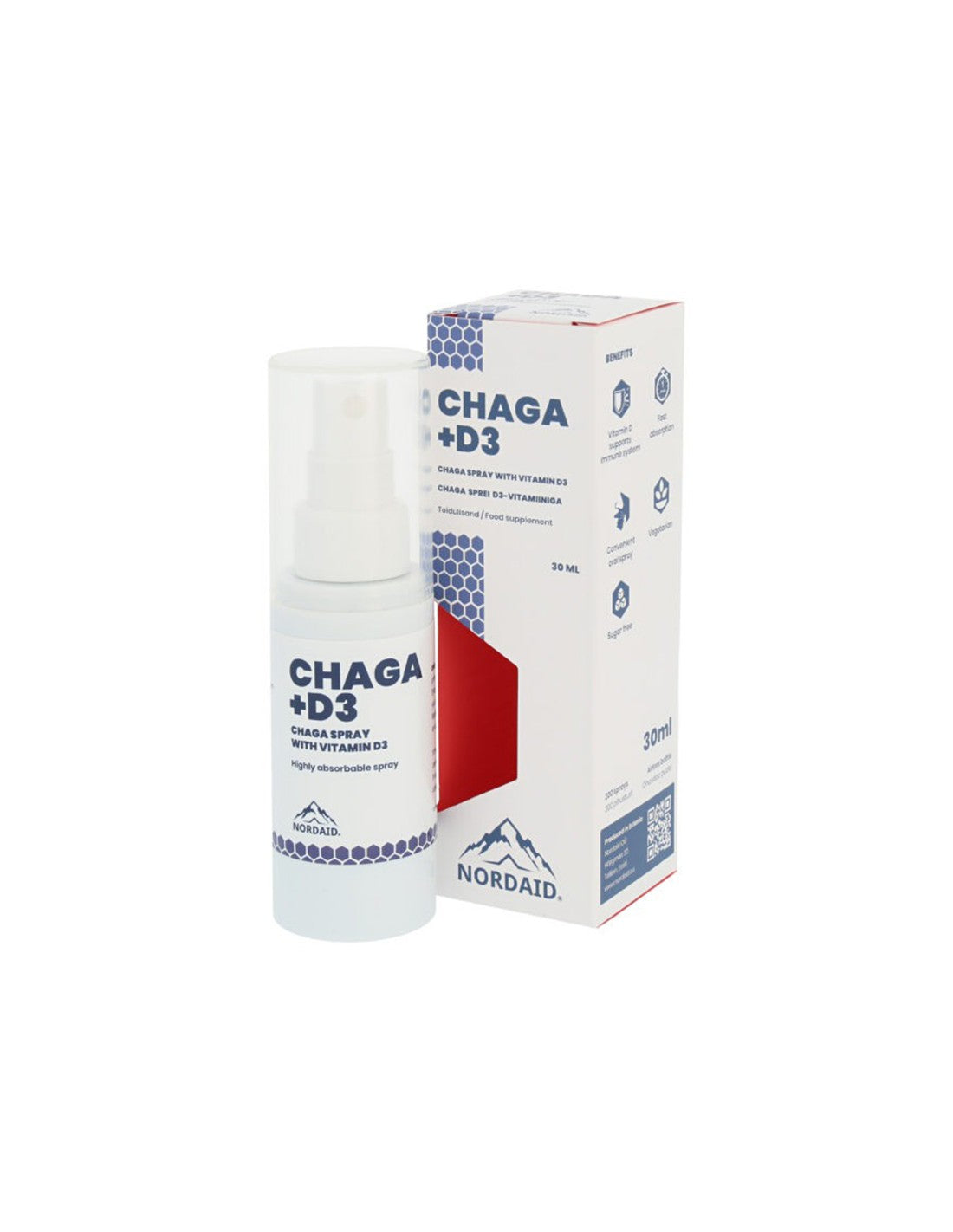 Imunita - Chaga + Vitamín D3, ústny sprej x 30 ml / 200 vstrekov <tc>Nordaid</tc>