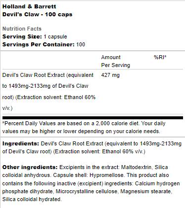 Devil's Claw 427 mg - 100 kapsúl