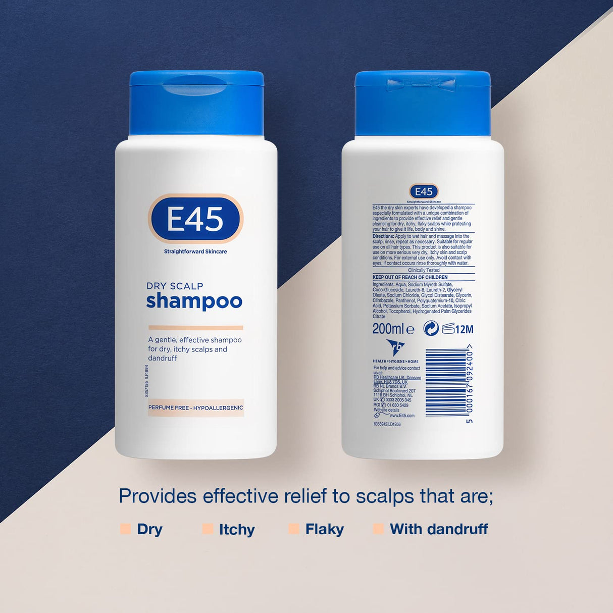 E45 Dermatologický šampón proti suchej pokožke hlavy - 200 ml