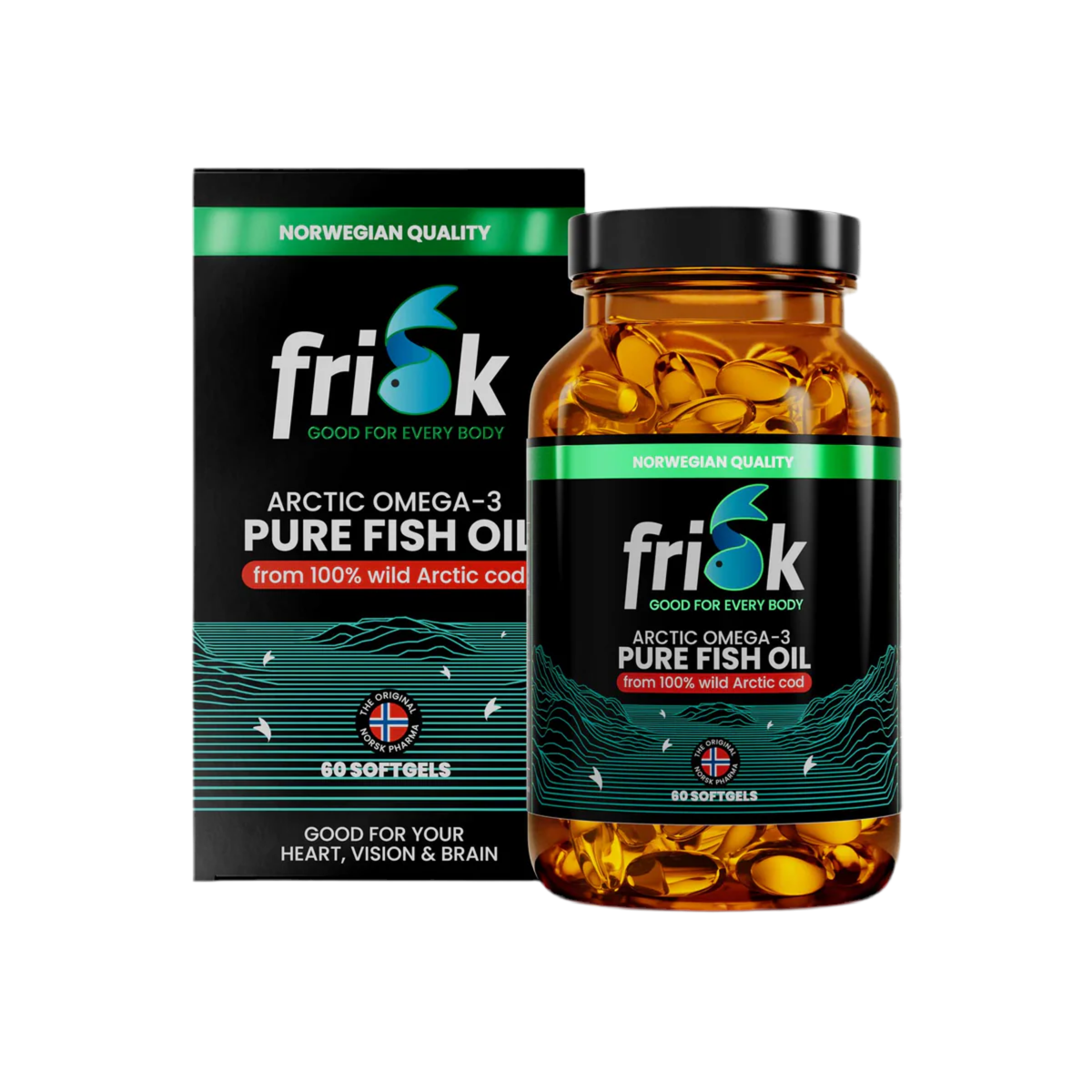 Arctic Pure-Omega-3 zo 100% divokej arktickej tresky-60 kapsúl