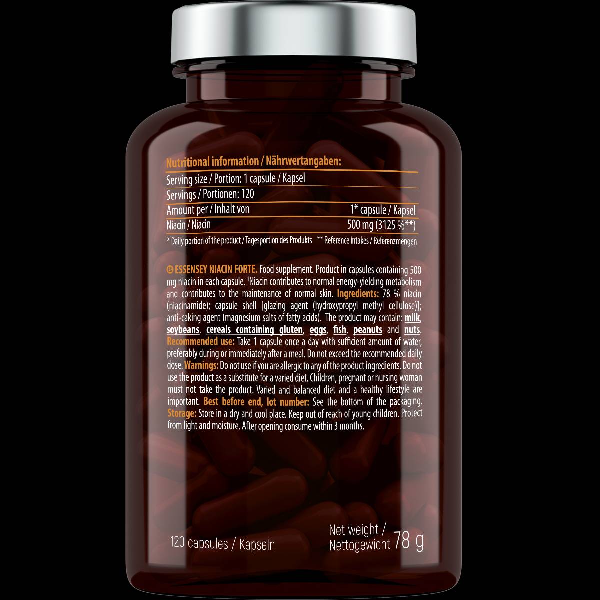 Niacin Forte 500 mg - 120 капсули - Feel You