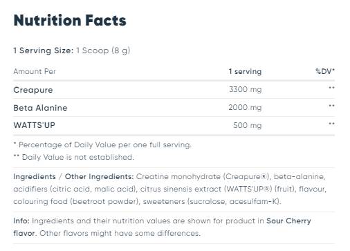 Epická sila Creapre® s beta -alanín a Watts'up® - 240 gramov