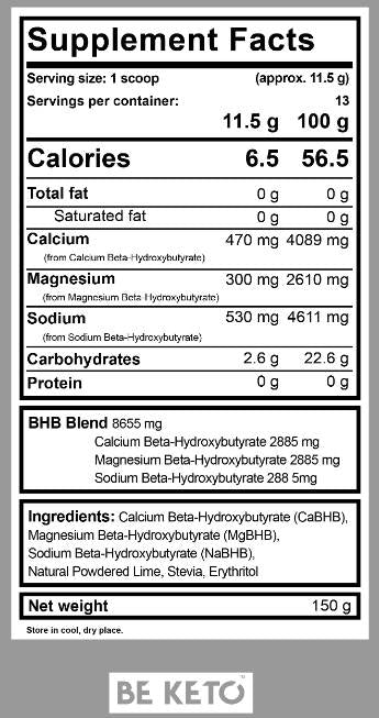 Exogénne ketóny s BHB - 150 gramov