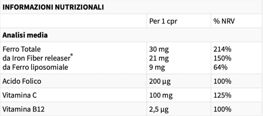 Ferrofill 30 mg | So železnými vláknami Releaser® a lipozomálnym železom - 30 tabliet
