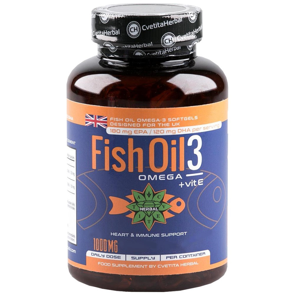 Rybí olej 3 + vitamín E 1000 mg - 90 gélových kapsúl