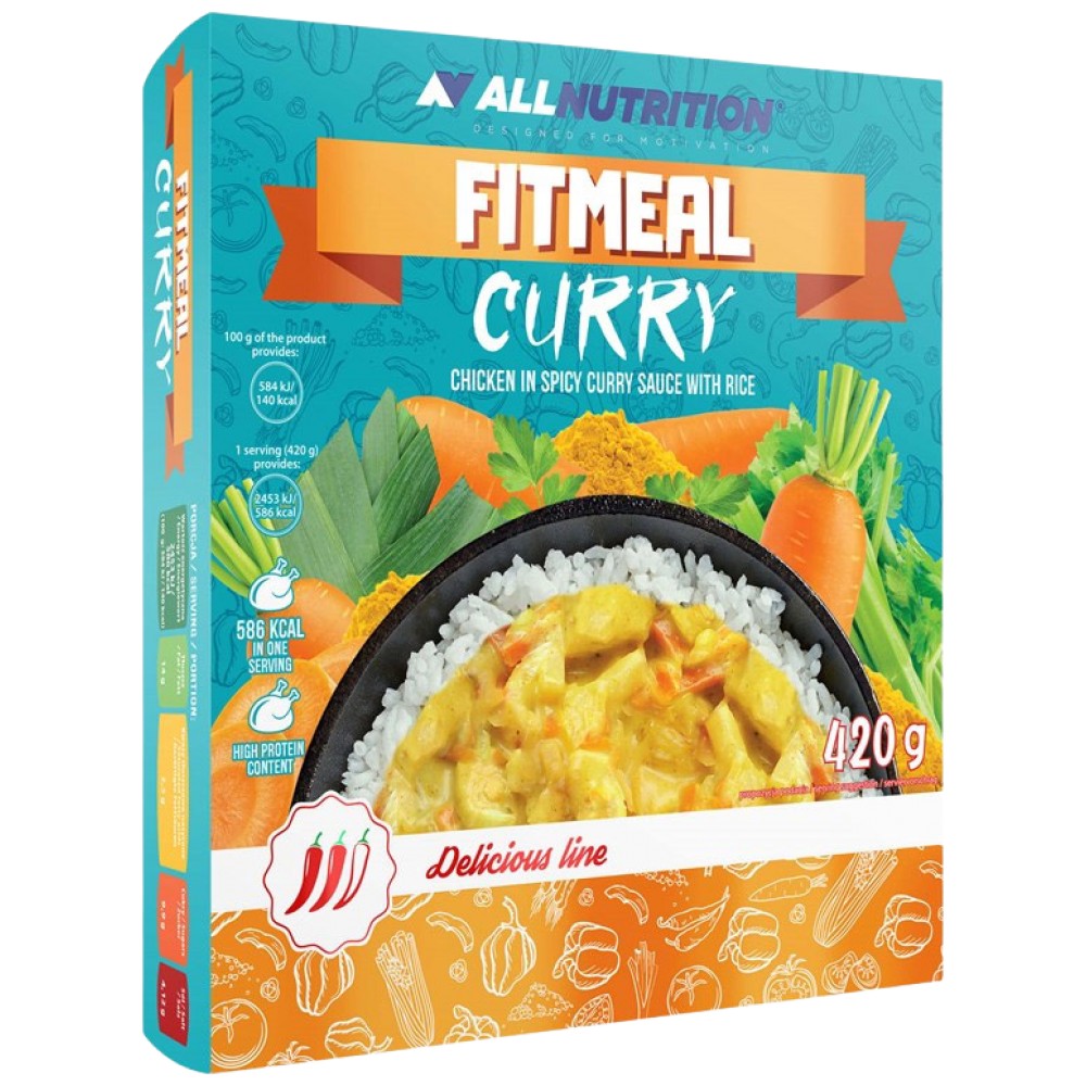 Fitmeal Curry | Pripravené na jedenie s vysokým obsahom bielkovín-420 gramov