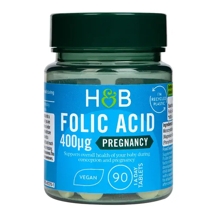 Kyselina listová (kyselina listová) 400 mcg 90 tabliet Holland & Barrett