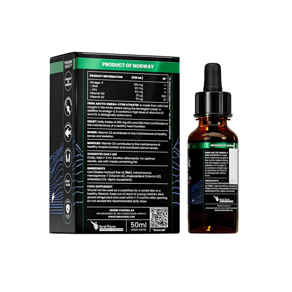 Arktický šport-Omega-3 pre športovcov-divoké ryby z chuti Nórska / citróna-50 ml