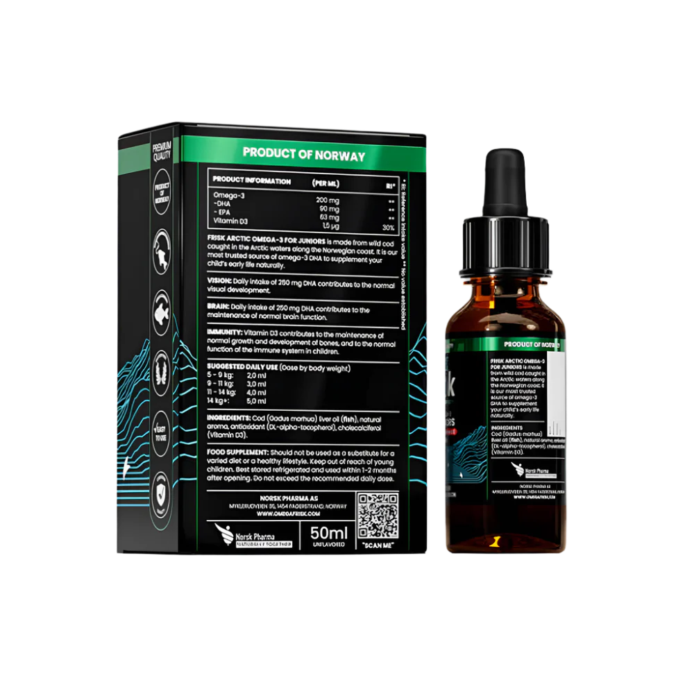 Arktické deti-Omega-3 pre deti-divoké ryby z Nórska / citrónovej príchute-50 ml