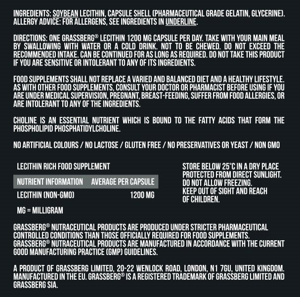 Grassberg lecitín 1200 mg 60 Softgels