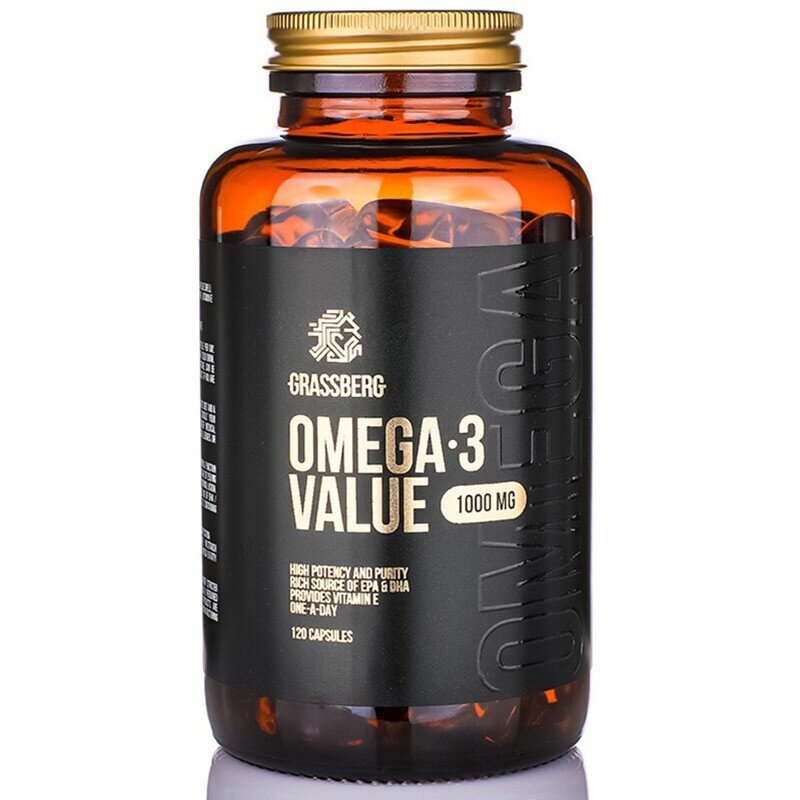 Grassberg Omega-3 Hodnota 1000 mg 60/90/120/CAPS