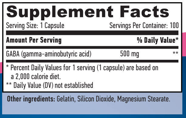 GABA 500 mg / 100 čiapky.