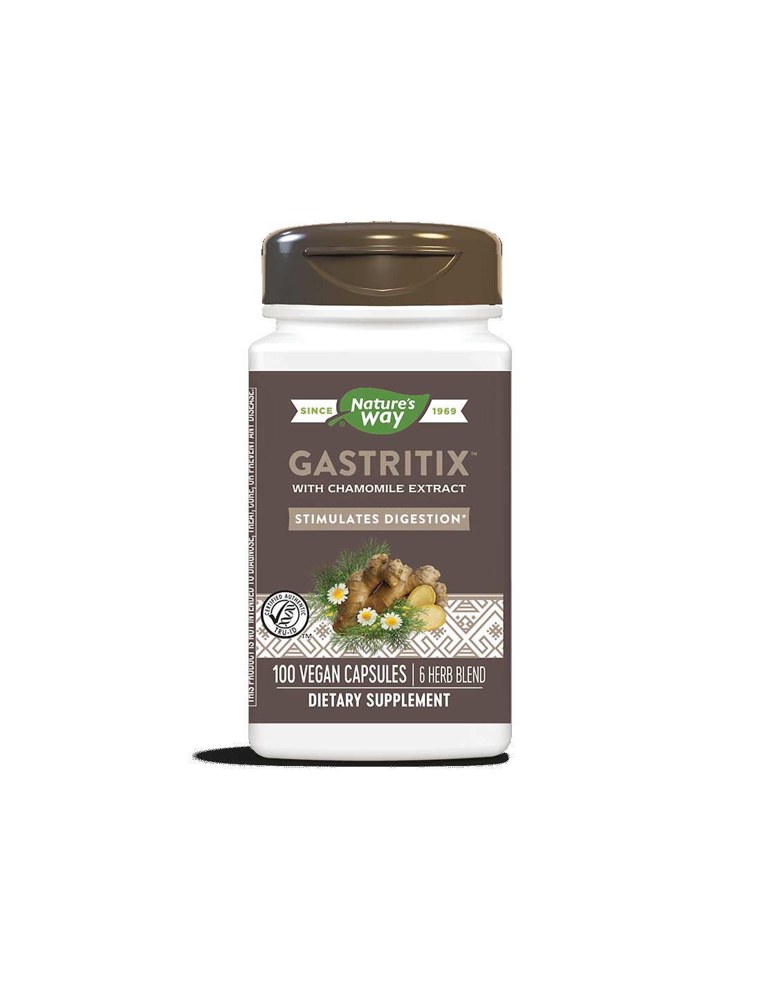 Gastritix ™ - Bylinný vzorec Gastritix ™ proti plynu a nafúknutiu, 100 kapsules prírodnej cesty