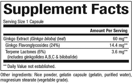 Ginkgo Biloba 60 mg - 120 kapsúl