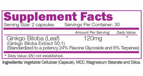 Ginkgo biloba extrakt 120 mg 60 kapsúl