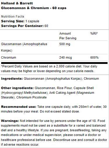 Glucomannan a chróm - 60 kapsúl