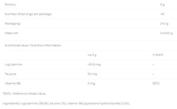 Glutamín Pure - 240 gramov