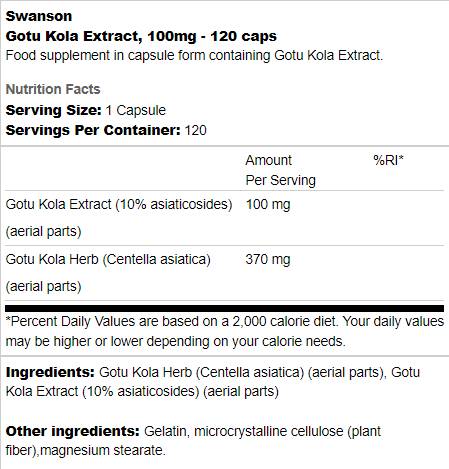 Extrakt gota kola 100 mg 120 kapsúl