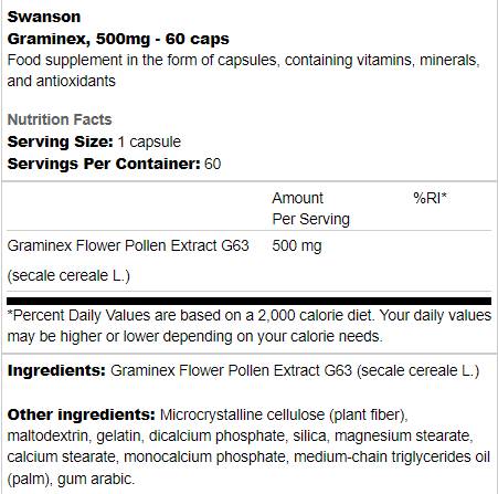 Graminex 500 mg | Kvetinový peľový extrakt 60 kapsúl