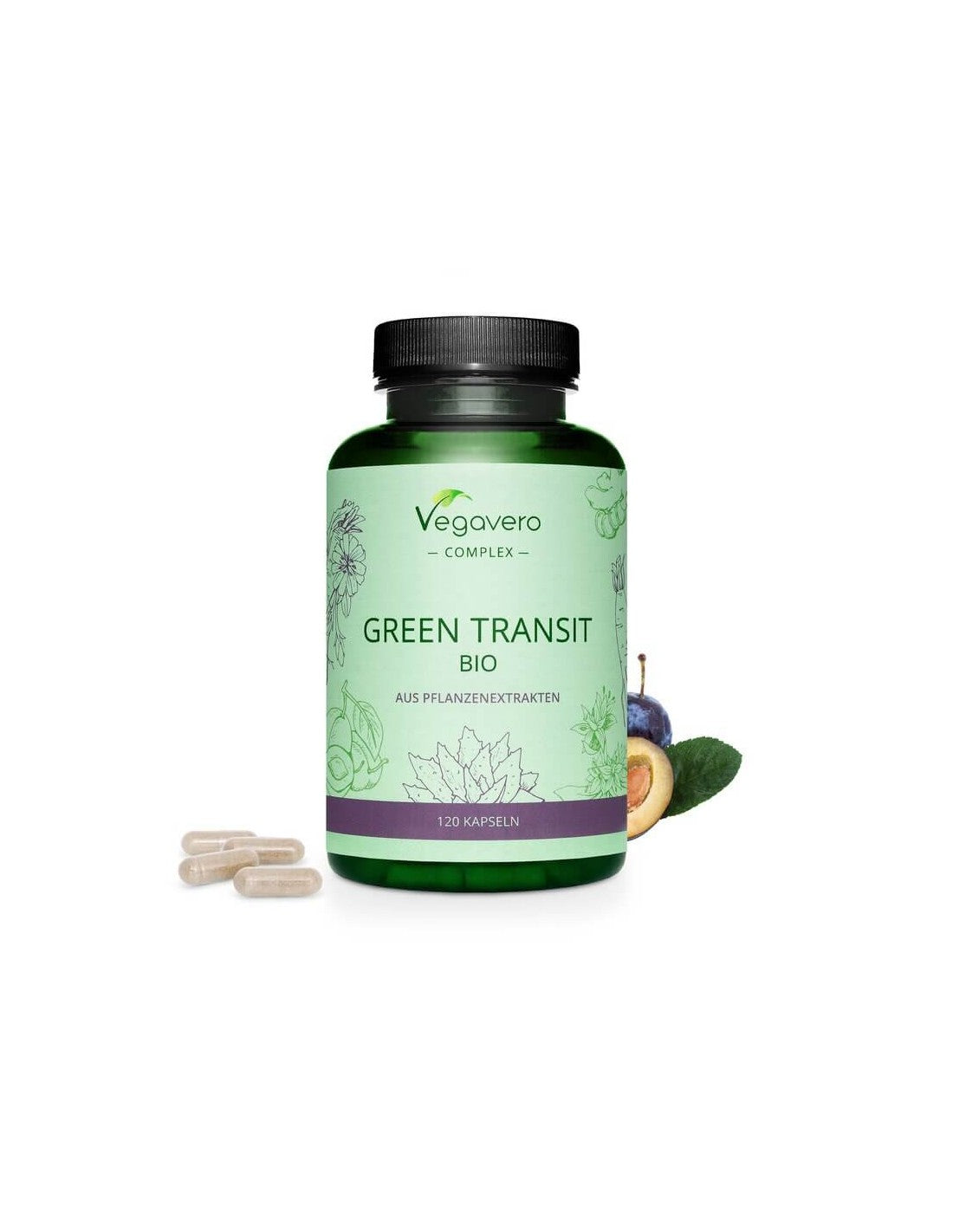 Green Transit Bio/ Herbal formula pre dobré trávenie, 120 <tc>Vegavero</tc> kapsuly