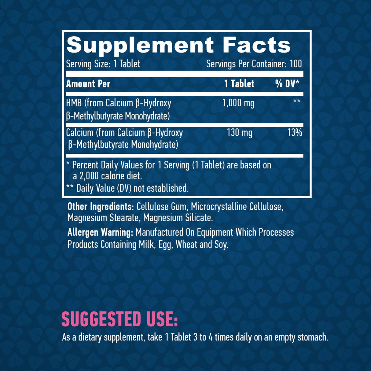 HMB 1000 mg / 100Tabs.