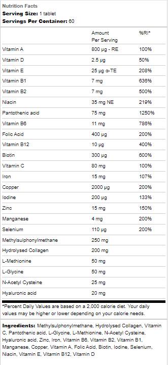 Vlasové vitamíny S biotínom, zinkom a medeným 60 tabletami
