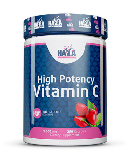 Vysokový účinok vitamínu C 1 000 mg s ružovými bokmi 250 uzáverov.