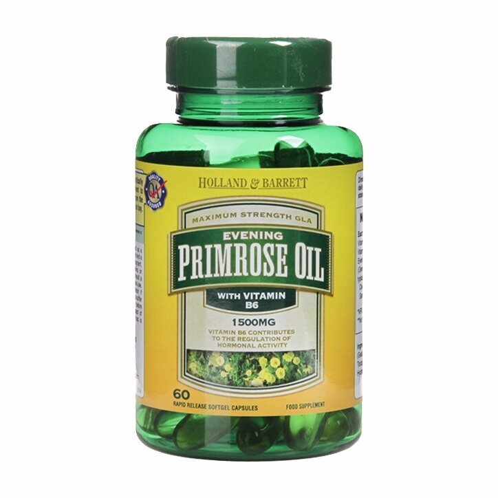 Vysoko pevnosť stlačená studená | Večerný primrose olej 1500 mg - 60 kapsúl