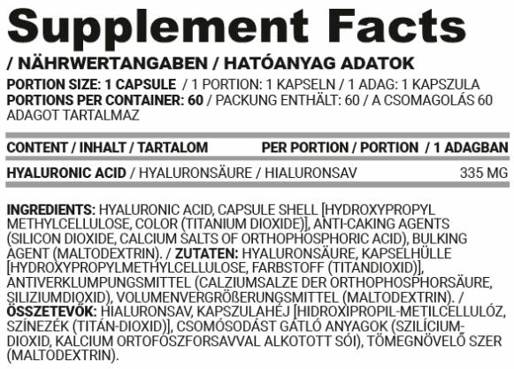 Caps Hyaluron Kyselina hyalurónová 335 mg - 60 kapsúl