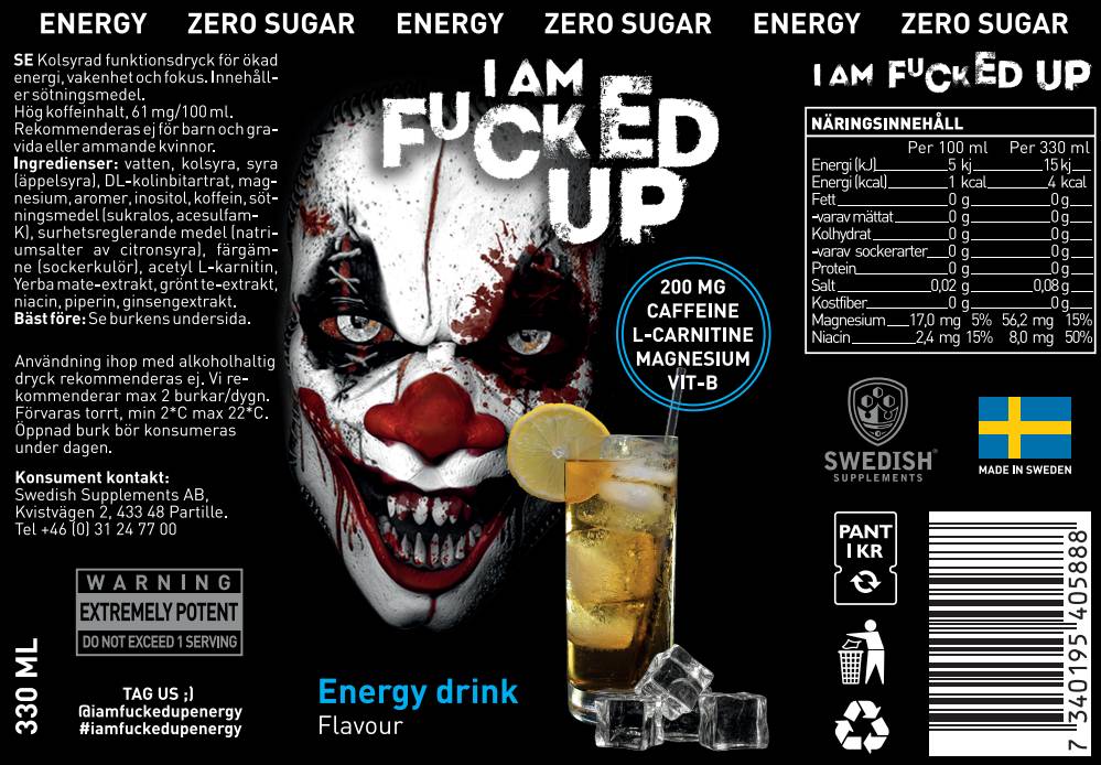 Som f#cked Up Joker | Energetický nápoj ~ nulový cukor - 330 ml