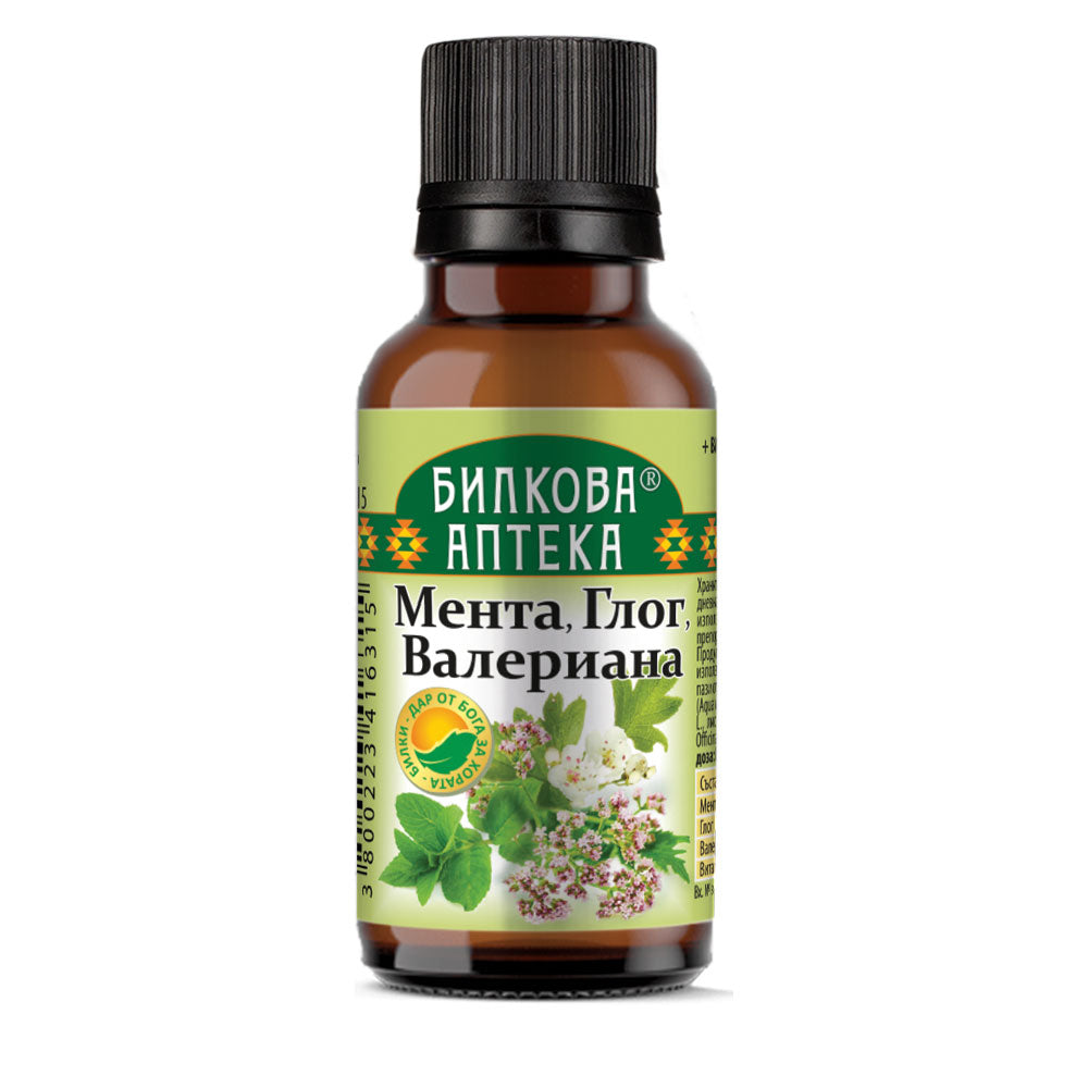 Tinkture Mint, Hawthorn, Valerian - 20 ml
