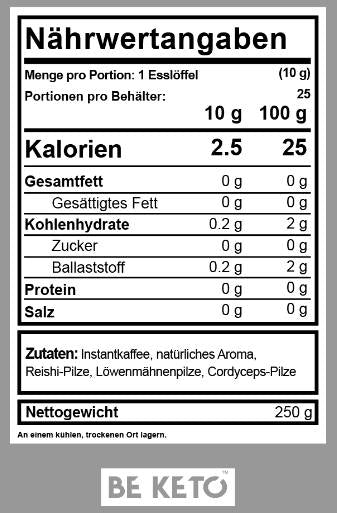Okamžitá káva - zmes húb - 250 gramov