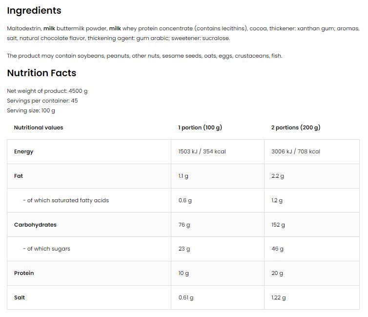 Gainlicious/Rapid Gainer 4500 gramov