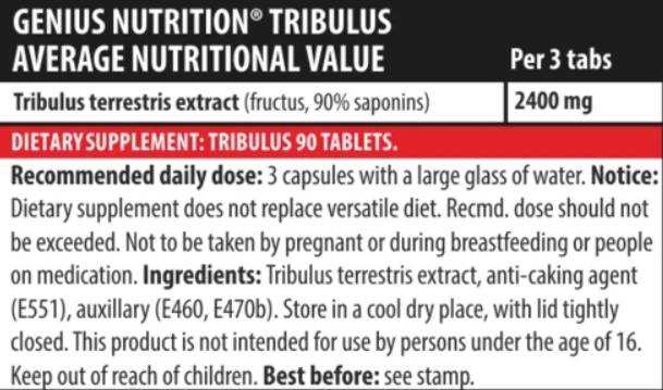 Tribulus - 90 Tablets - Nutra Best Europe