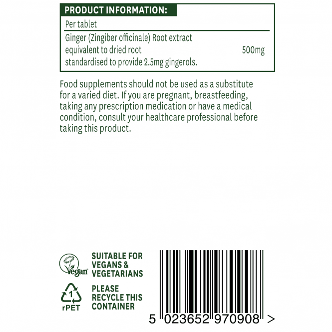 Zázvorový koreň 500 mg 90 tabliet Naturesaid