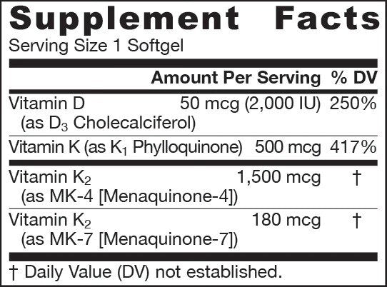 K -Right - Komplex vitamínu K - vitamín K - 60 Softgels