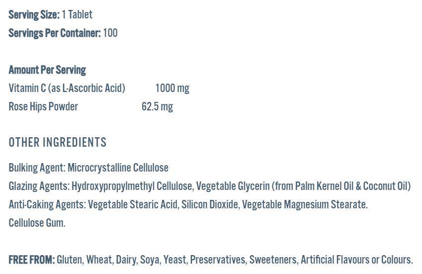 Vitamín C 1000 mg | s ružovými bokmi - 100 tabliet