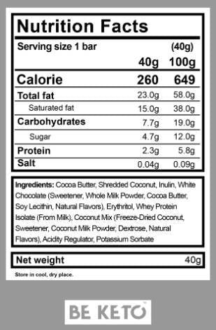 Keto bar - 40 gramov