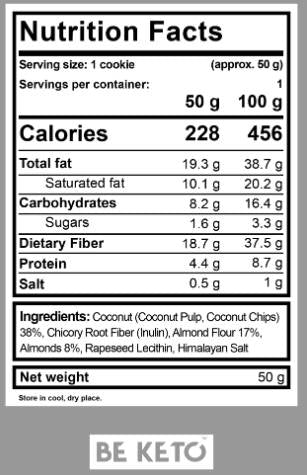 Keto cookie | Nízky cukor - 50 gramov